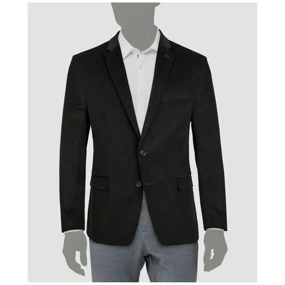 Lauren Ralph Lauren Black Classic 100% Wool Velvety Sport Blazer Coat 42R 1475 - Picture 2 of 14